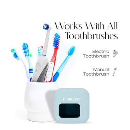 Mondano UV-C Toothbrush Sanitizer and Holder, Toothbrush Case - Manual/Electric Toothbrush Cover for Any Toothbrush Head - Rechargeable Toothbrush Travel Case, Tooth Brush Cover Cap for Home - color: Sky Blue