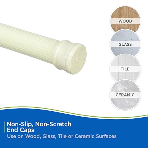 Kenney KN609L/52 Twist & Fit No Tools Spring Tension Standard Shower Curtain Rod with Non-Slip, Non-Scratch Ends, 42-72" Adjustable Length, Easy Install, Sage, 1" Diameter Rust Resistant Steel Tube - color: Sage