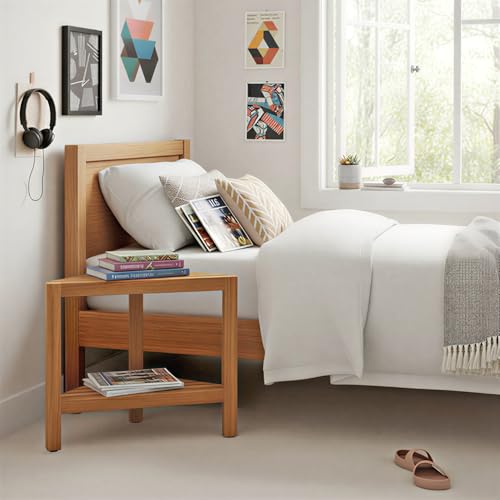 Asta Aris Solid Teak Indoor Outdoor Shower/Bath/Spa Corner Stool with Shelf, Fully Assembled, TB-011A