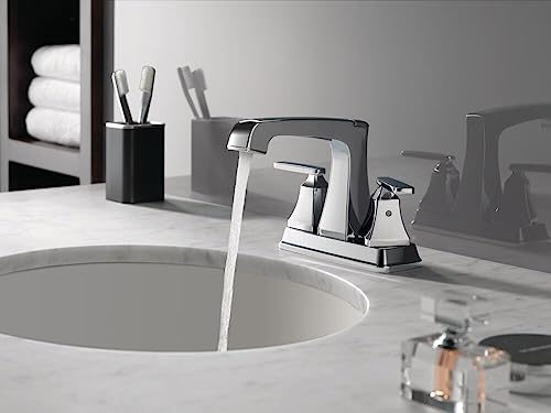 Delta Faucet Ashlyn Centerset Bathroom Faucet, Chrome Bathroom Sink Faucet, 2 Handle Bathroom Faucet, Diamond Seal Technology, Metal Drain Assembly, Chrome 2564-MPU-DST - color: Chrome