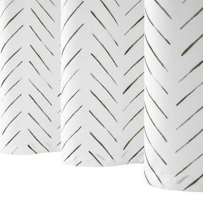 jinchan Small Stall Black and White Shower Curtain 48x72 Inches Inky Herringbone Chevron Zig Zag Waterproof Fabric Modern Farmhouse Shower Curtains for Bathroom with 8 Hooks - color: Inky Black, size: 48"W x 72"L (Pack of 1)
