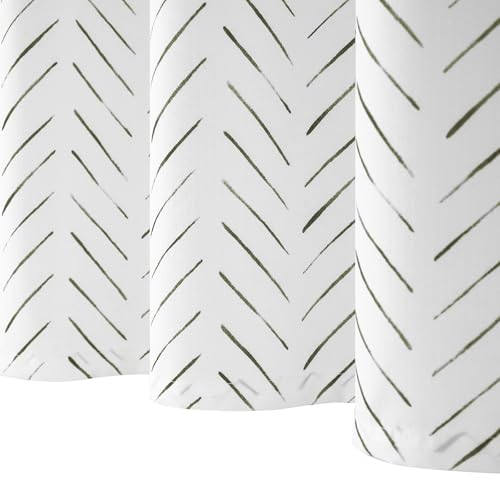 jinchan Small Stall Black and White Shower Curtain 36x72 Inches Inky Herringbone Chevron Zig Zag Waterproof Fabric Modern Farmhouse Shower Curtains for Bathroom with 7 Hooks - color: Inky Black, size: 36"W x 72"L (Pack of 1)