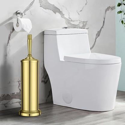 Gold Toilet Brush and Holder Set，Toilet Bowl Brush and Holder | Heavy Duty Toilet Brush for Bathroom, Stainless Steel Toilet Cleaner Brush,Deep Cleaning,Space Saving,Covered Brush - color: Gold01