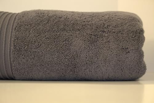 Milara Plush Turkish Cotton Bath Sheet, Anthracite, 700 GSM, 35x70 in | Oversized 35x70in | 700 GSM Turkish Combed Cotton | Air-Spun Construction for a Plush Feel | OEKO-TEX® Standard 100 Certified - color: Anthracite (Dark Gray), size: Bath Sheet (1 Pcs)