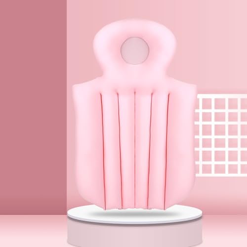 Adult Bath Pillow Suction Cup Design Neck Back Support Nonslip Bath Mat for Home Bathroom (Pink) - color: Pink