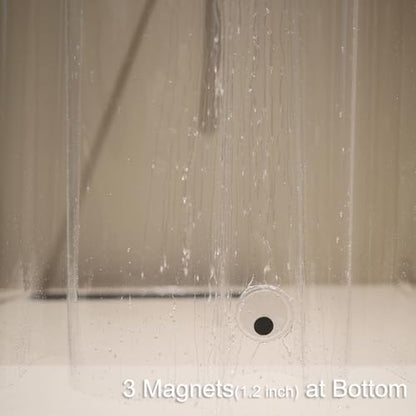 Extra Wide Shower Curtain Liner 84 x 72 Inch Clear Midweight Bathroom Shower Curtains with Rings and 3 Weighted Magnets, Premium PEVA, Waterproof Plastic Shower Liner, 84x72 inch Clear - color: Clear, size: 84"W x 72"L (Pack of 1)