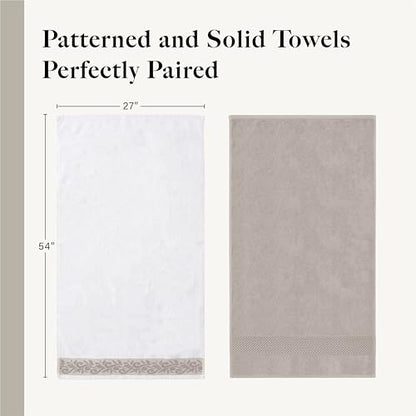 Modern Threads 600 GSM 6-Piece Towel Set with Filgree Jacquard Border Taupe - color: Brown, style: Jacquard Border
