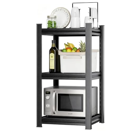 3-Tier Kitchen Storage Rack,Metal Adjustable Shelf, 14" W Narrow Shelving Unit,Steel Shelving Rack, Storage Racks for Kitchen Pantry Laundry 32" H*12" D, Black - size: 14"W*12"D*32"H-3 TIER