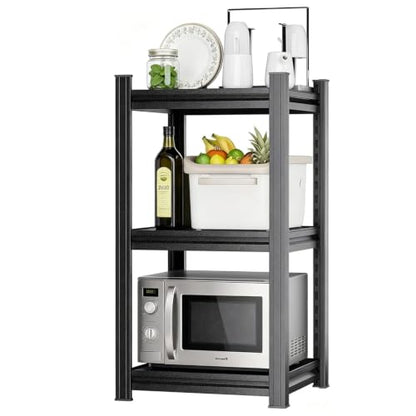 3-Tier Kitchen Storage Rack,Metal Adjustable Shelf, 14" W Narrow Shelving Unit,Steel Shelving Rack, Storage Racks for Kitchen Pantry Laundry 32" H*12" D, Black - size: 14"W*12"D*32"H-3 TIER