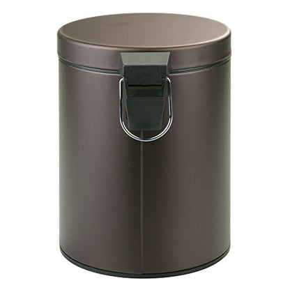 iDesign 44211EU Metal Step Trash Can with Lid, 5 Liter Waste Basket Bin with Insert for Bathroom, Kitchen, Office, 8" x 8" x 11", Bronze | Waste Basket Bin with Insert, For Bathroom, Kitchen, Office - color: Bronze, style: Pack of 1