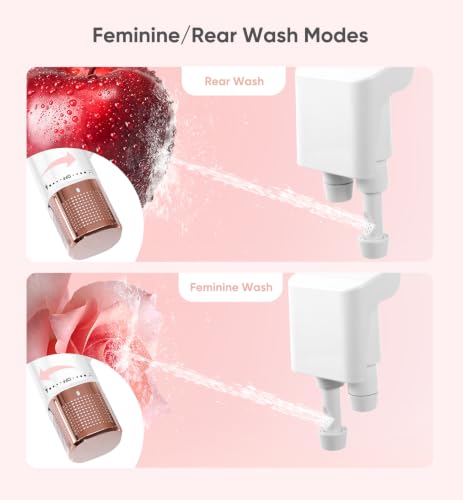 Ultra-Slim Bidet Attachment, Posterior&Feminine Wash-(Retractable Dual Nozzles), Non-Electric Bidet Attachment for Toilet Seat, Adjustable Fresh Cold Water Pressure, Stainless Steel Inlet (Rose Gold)