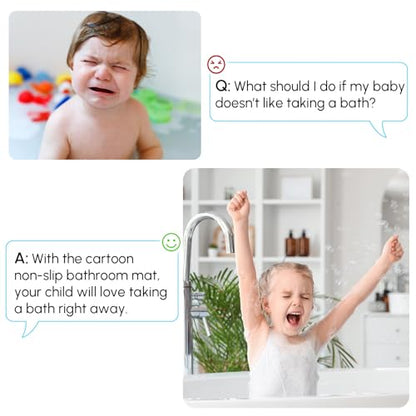Baby Bath Mat Non Slip, Cartoon Kids Bath Mat for Tub 40 x 16 Inches, Non Slip Bathtub Mat with Suction Cups and Drain Holes Shower Stall Mats, Machine Washable, Dolphin - color: Whale - Dolphin, size: 40" x 16" (Rectangular)