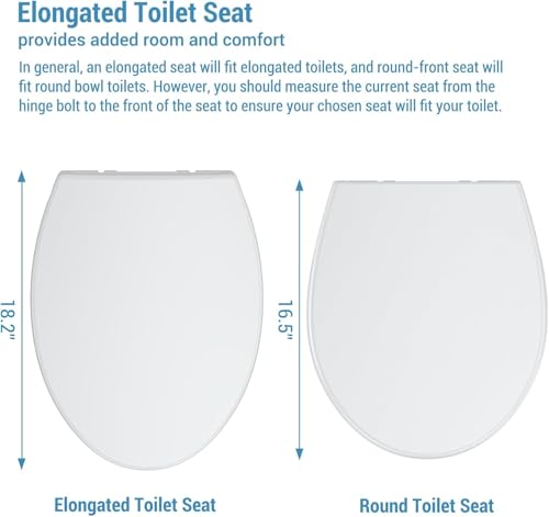 Elongated Soft Close Long Toilet Seat with Magnetic Non-Slip Hinge, Quick-Release Function, American Standard Fit, White - color: white-02, size: Elongated