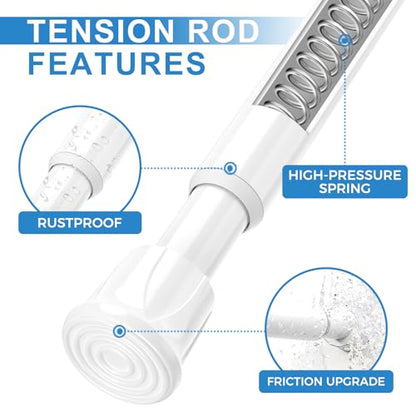 Spring Tension Curtain Rods Short Tension Rod (White,8" to 12"-2Pcs) - color: White, size: 8" to 12"-2Pcs