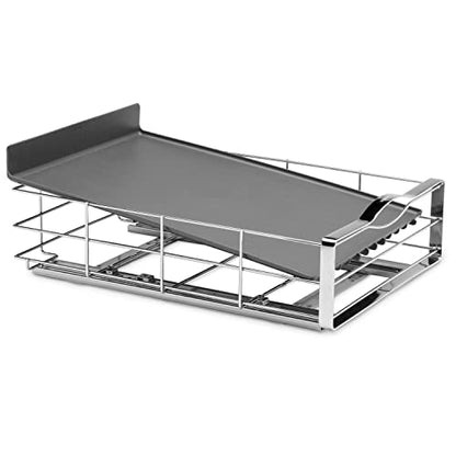 simplehuman 14 inch Pull-Out Cabinet Organizer, Heavy-Gauge Steel Frame, gray - size: 14-Inch