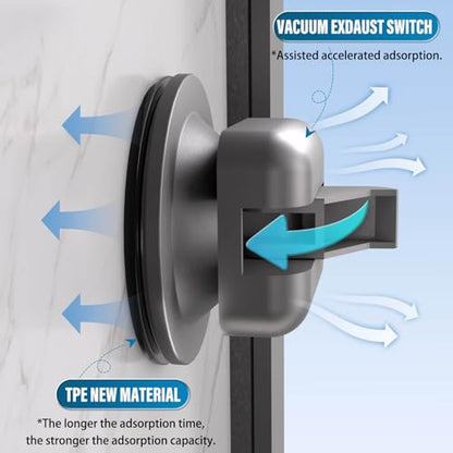 Onemake Suction Cup Shower Caddy, Shower Shelf, Bathroom Organizer, Gray | No-drill Rustproof Aluminum Removable Caddy with Hooks, Wall Mounted Shower Organizer, Corner Shampoo Holder for Bathroom - style: 1 Tier-Gray Square Caddy