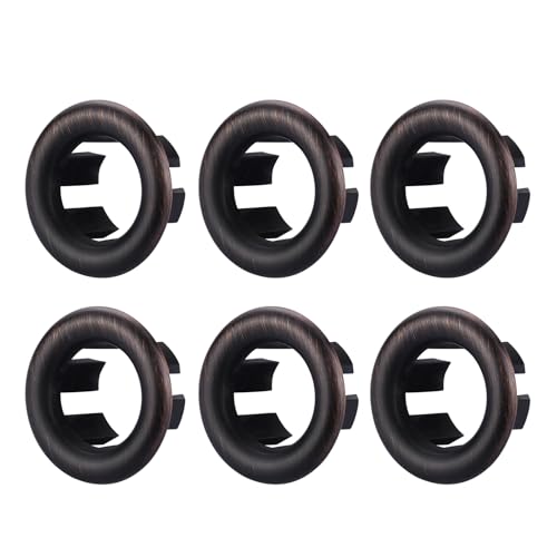 ARCORA 6 Pack Sink Overflow Ring, ARCORA Bathroom Kitchen Sink Hole Round Overflow Cover Basin Oil Rubbed Bronze - color: Oil Rubbed Bronze-6 Pack