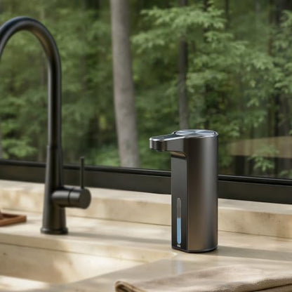 EKO Aroma Touchless Automatic Soap Dispenser for Bathroom and Kitchen, Liquid Hand Soap Dispenser, Water-Resistant and Rechargeable, 9 fl oz (Dark Grey) - color: Dark Grey, size: 9 oz (Standard Rechargeable)