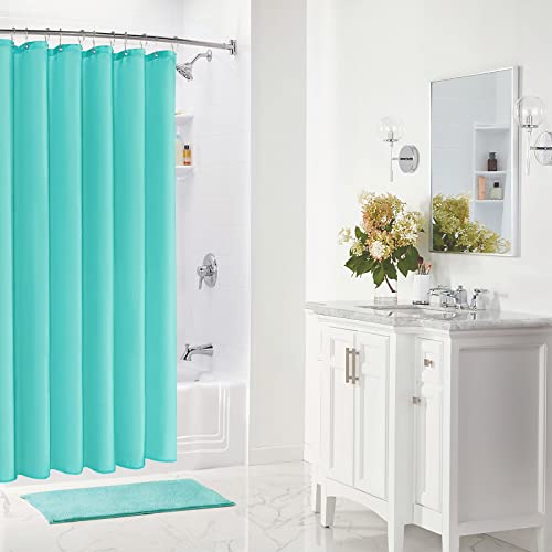 Teal Blue Fabric Waterproof Shower Curtain or Liner, 36 x 72 | Fabric Shower Curtain Liner, Soft Cloth, Hotel Quality, Modern Style, Water-Resistant, Machine Washable - color: Fabric-teal, size: 36"W x 72"L (Pack of 1)
