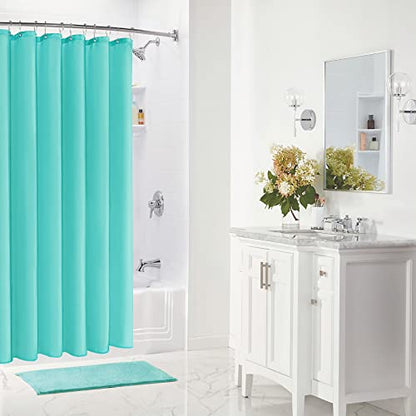 Teal Blue Fabric Waterproof Shower Curtain or Liner, 36 x 72 | Fabric Shower Curtain Liner, Soft Cloth, Hotel Quality, Modern Style, Water-Resistant, Machine Washable - color: Fabric-teal, size: 36"W x 72"L (Pack of 1)