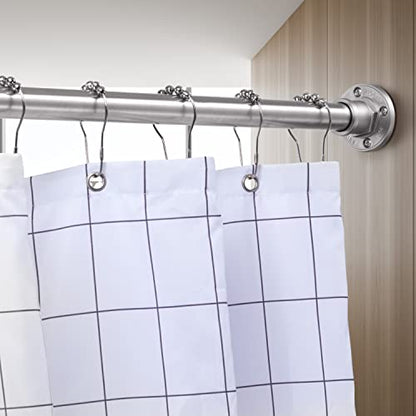 Industrial Shower Curtain Rod - 2-in-1 Design Tension Curtain Rod - Rustproof Non-Slip 27 to 43 Inch 304 Stainless Steel, Brushed Nickel Window Curtain Rod - color: Brushed Nickel, size: 27-43 Inches
