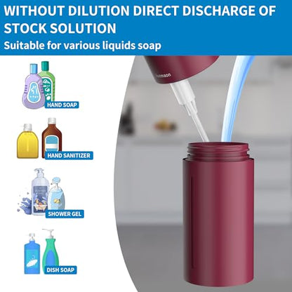 Automatic Soap Dispenser Touchless, Hands-Free, Multi Adjustable Volume, Long Battery Life, Compatible with Thick & Thin Dish/Hand Soap for Bathroom and Kitchen, Easy for Toddlers, Red - color: Matte Red
