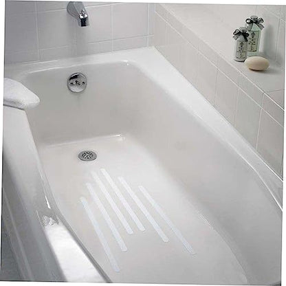 Garneck 36pcs Slip Strips for Shower Bath Safety Non Skid Stickers Plastic Treads for Bathroom Bathtub Stairs Floors - size: 38X2cm