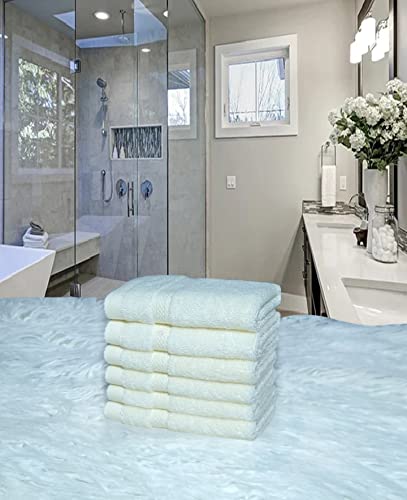 Mother-Earth 6-Pack Bath Washcloths 12"x12" - Soft and Absorbent Face Towels, Quick-Drying Wash Cloths for Sensitive Skin, Premium Quality for Daily Use (Cream) - color: Cream