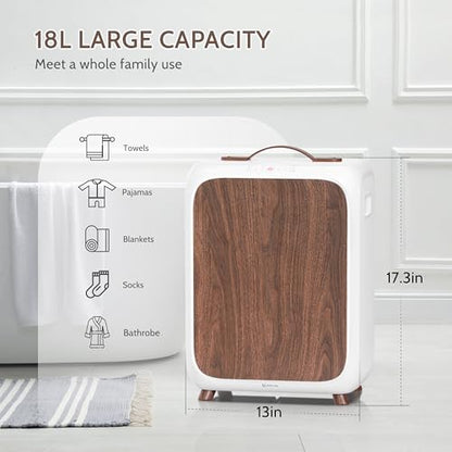 Keenray Towel Warmer Bucket, Luxury Rectangle Towel Warmer for Bathroom with Timer & Delay, Customized Fragrance, Child Lock, Fits 2 Large Towels, Blankets, Bathrobes, Ideal Gift for Him & Her(Brown) - color: White/Brown Color