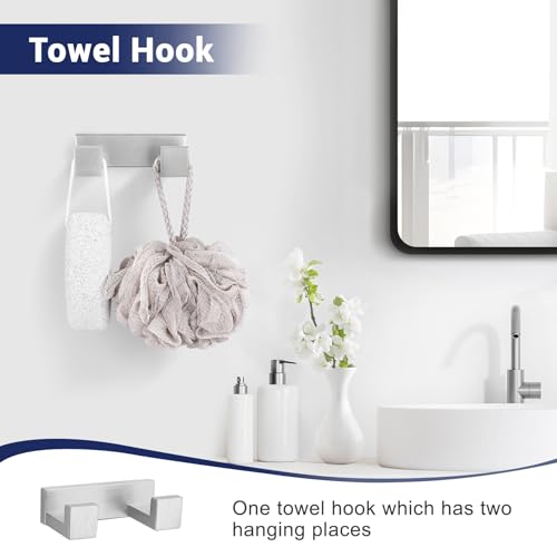 Lairuier Brushed Nickel Bathroom Accessories, 23.6 inches Towel Bar Set | Including Towel Bar, Towel Holder, Toilet Paper Holder, Towel Hook, SUS304 Stainless Steel Bathroom Towel Holder Hardware Set - color: Brushed Nickel, size: Set A