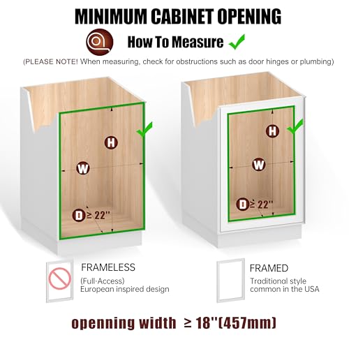 2-Tier Pull Out Cabinet Organizer 17.5"W x 22"D - size: 17.5 x 22 Inch
