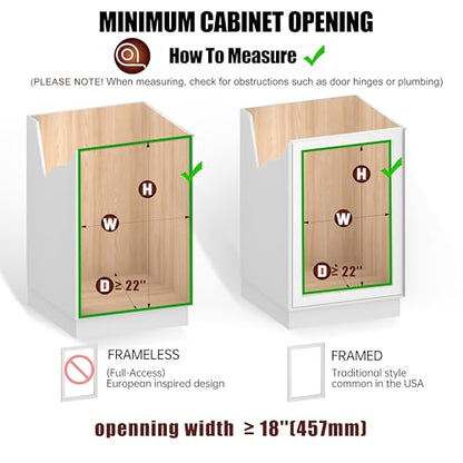 2-Tier Pull Out Cabinet Organizer 17.5"W x 22"D - size: 17.5 x 22 Inch