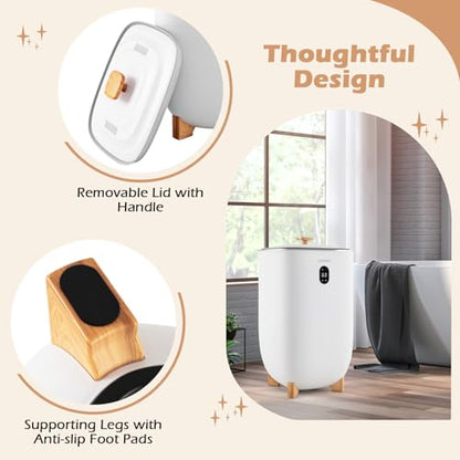 COSTWAY Large Towel Warmer for Bathroom, 35L Towel Heater & Dryer Combo with Fragrant Disc Holder, Blanket Warmer with Timer, Auto Shut Off, Fits 4 Oversized 45" x 70" Towels, Bathrobes & PJ's - size: 35L