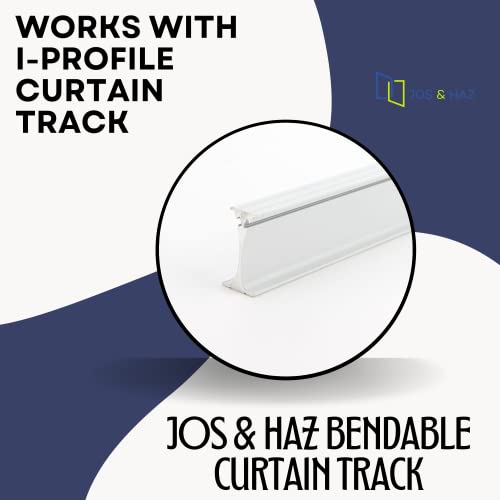Jos & Haz End Caps for Flexible Bendable I Profile Curtain Track Ceiling or Wall Mount Curtain System End Stop for Room Divider Sliding Curtains RV Rail Cap (4 pcs)