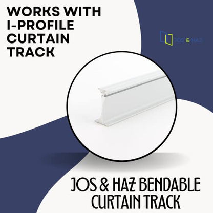Jos & Haz End Caps for Flexible Bendable I Profile Curtain Track Ceiling or Wall Mount Curtain System End Stop for Room Divider Sliding Curtains RV Rail Cap (4 pcs)