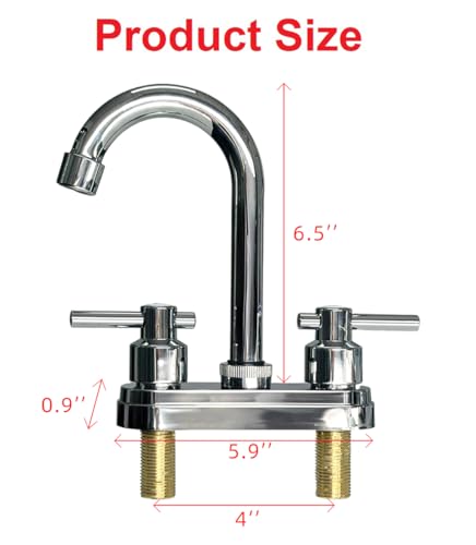 Bathroom Faucets,Black Bathroom Sink Faucet 2 Hole,Centerset 4 inch Bathroom Faucet with Two Handle and 2 Supply Hoses,Bathroom Faucets for Sink Vanity,Chrome - color: Chrome