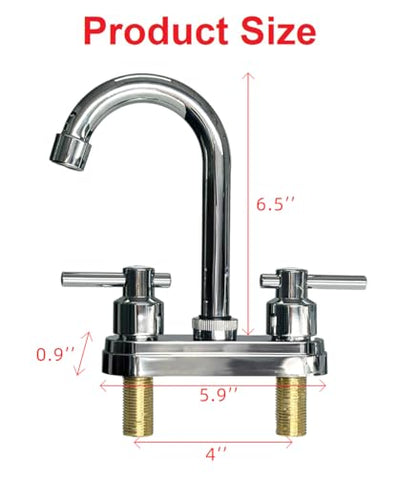 Bathroom Faucets,Black Bathroom Sink Faucet 2 Hole,Centerset 4 inch Bathroom Faucet with Two Handle and 2 Supply Hoses,Bathroom Faucets for Sink Vanity,Chrome - color: Chrome