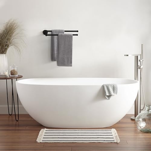 BGL Swivel Towel Bar for Bathroom Matte Black,Swing Out Double Towel Bar 2-Arm Kitchen Wall Mounted Towel Hanger Holder for Bathroom Organizer - color: Matte Black