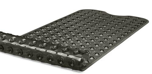 Extra-Long Non-Slip Bathtub & Shower Mat 39”x16” (Smooth/Non-Textured Tubs Only) Safe, Clean, Machine-Washable, Superior Grip&Drainage, Vinyl, Transparent Black - color: Transparent Black, size: 39" x 16" (Rectangular)