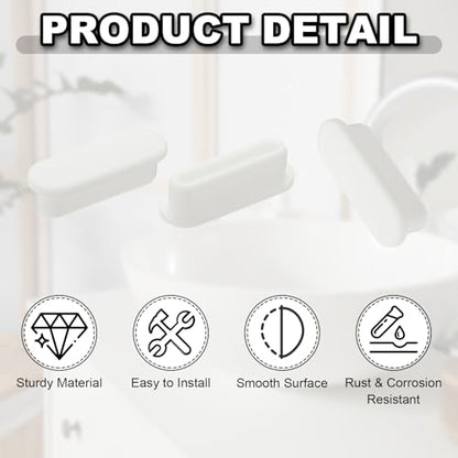 uxcell 6Pcs Sink Overflow Ring, Universal Sink Overflow Drain Cover, Insert in Hole Silicone Cap Oval Caps for Bathroom Kitchen Basin Wash Basin, White