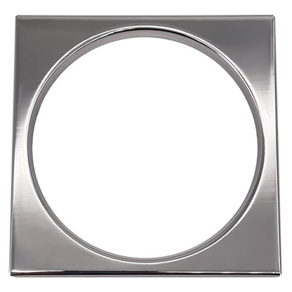 Westbrass R313-26 Square Brass Shower Tile with Round Strainer Grid Drain Cover and Crown Ring, Polished Chrome - color: Polished Chrome, size: 1-Pack