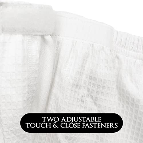 Canyon Rose Waffle Weave Long Spa Wrap, One Size, White | Luxurious Waffle Knit Body Wrap, Generous Length, Elasticized Top with Touch-and-Close Fastener, Machine Washable - color: White