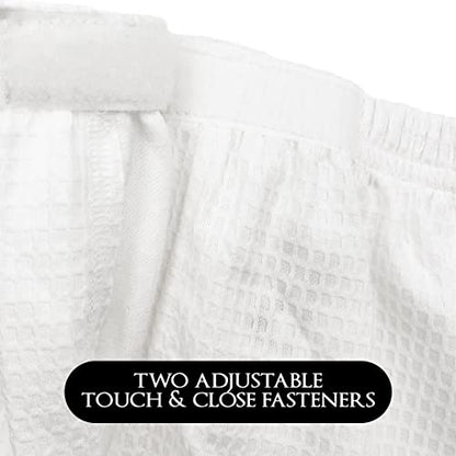 Canyon Rose Waffle Weave Long Spa Wrap, One Size, White | Luxurious Waffle Knit Body Wrap, Generous Length, Elasticized Top with Touch-and-Close Fastener, Machine Washable - color: White