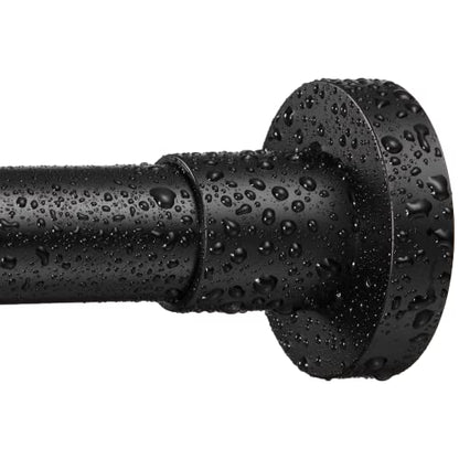 Shower Curtain Rod Tension - Never Rust No Drill Non-Slip Spring Tension Shower Rod, 43-73 inches Stainless Steel, Matte Black - color: Matte Black, size: 43-73 Inches