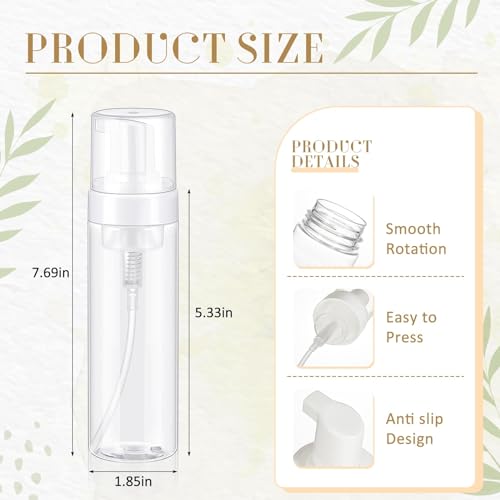 Havawish 12 Pcs 7 Oz/ 200 ml Foaming Soap Dispenser Foaming Pump Bottle Plastic Travel Hand Portable Container for Liquid Shampoo, Lash Cleanser - size: 7 Oz/ 200 ml