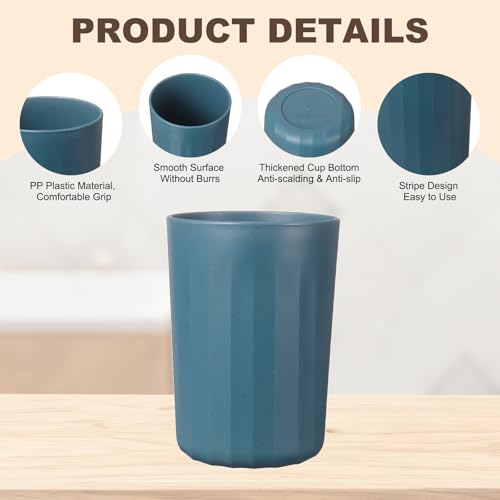 uxcell 1 Pcs Simple Toothbrush Cup, 2.8 x 2.8 x 3.9 Inch Bathroom Tumbler Reusable Plastic Cup Set for Storing Toothpaste Toothbrushes Combs Water Beverages, Dark Blue - color: Dark Blue