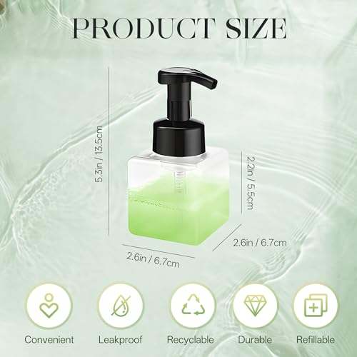 30 pcs 8.5 oz Foaming Soap Dispenser Plastic Foaming Pump Bottle, Refillable Dispenser with Plastic Pump, Empty Hand Bottles for Liquid Soap, Shampoo, Bathroom,Hotel,Restaurant (30, Transparent) - color: Transparent, size: 30