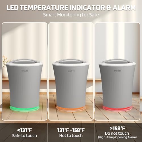Lagute 20L Towel Warmer for Bathroom, 3-Level Timer, Warning Alarm & RGB Light, Auto Shut-Off, Heated Bucket for Bathrobe, Blanket, 40 '' x 70'' Towels, Gray - color: Gray