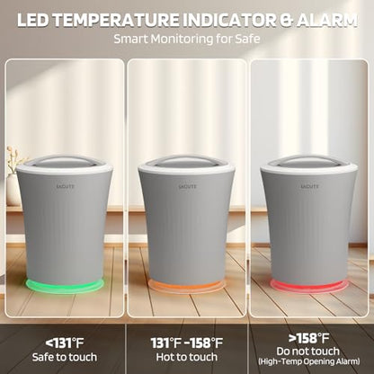 Lagute 20L Towel Warmer for Bathroom, 3-Level Timer, Warning Alarm & RGB Light, Auto Shut-Off, Heated Bucket for Bathrobe, Blanket, 40 '' x 70'' Towels, Gray - color: Gray