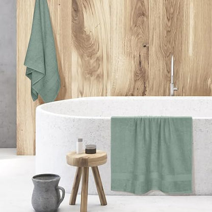 BOUTIQUO Cotton 2 Pack Oversized Bath Towel Set, Large Bath Towels 27x54, Ultra Soft, Absorbent, Compact, Quick Drying and Lightweight, Eco-Friendly and 100% Recyclable Towel Set - Jade - color: Jade, size: Bath Towel - Pack of 2